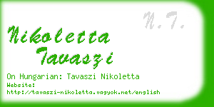 nikoletta tavaszi business card